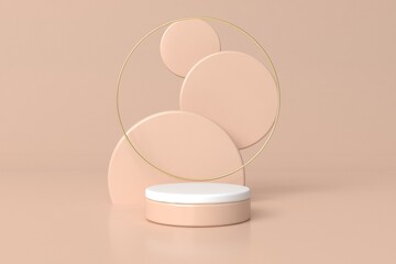 Abstract minimal scene,pastel color design for cosmetic or product display podium 3d render.	
