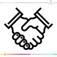 The editable line icon of a agree to disagree can be used as a customizable black stroke vector illustration.