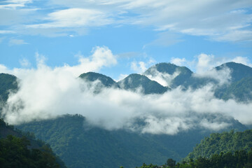 clouds over the mountains