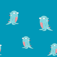 Cute monster seamless pattern.Voctor illustration.