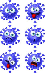blue virus stickers, sticker pack