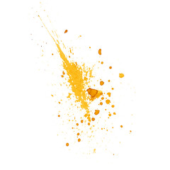 Hand drawn spray stains watercolor background. Abstract yellow drops, blob, splashes