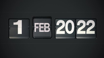 Retro Flip Calendar - Full Year 2022.
January 01 2022 to January 01 2023.