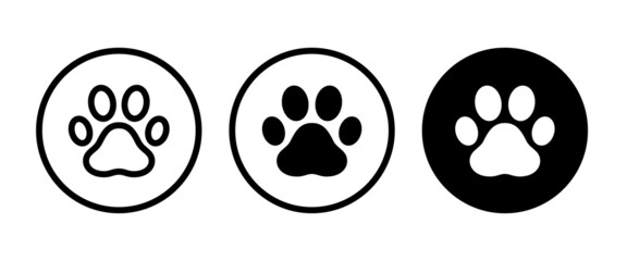 paw print icon, Cat pawprint. Animal tracks logo. Animal footprint icons button, vector, sign, symbol, logo, illustration, editable stroke, flat design style isolated on white linear pictogram
