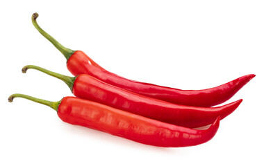 Red Chili pepper on on white background, Red pepper isolated on white background With clipping path.