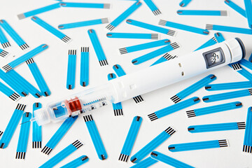 World diabetes day concept with diabetes equipment