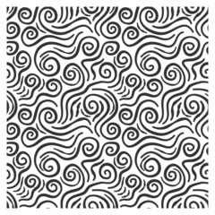Fototapeta premium Seamless pattern with black swirling lines.