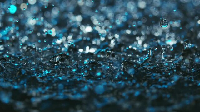 Water drops and splashes in slow motion