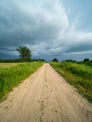 gravel road in countryside summer nature