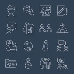 Engineering icons set. Engineering pack symbol vector elements for infographic web