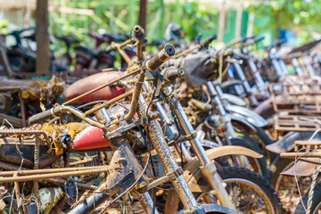 Motorbikes used for illegal logging in Cambodia