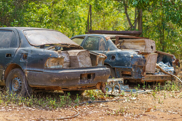 Cars and illegal hardwood in northern Cambodia