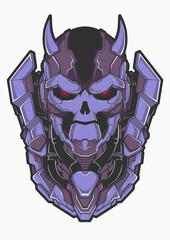 Demon Robot Mascot Illustration