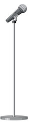 Microphone with stand on white background