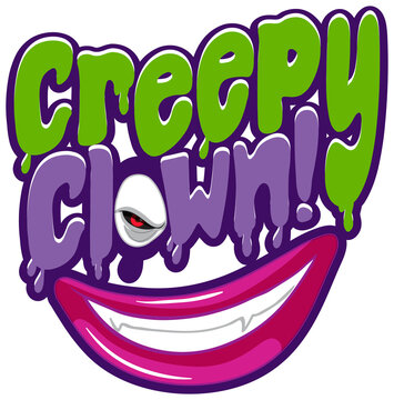 Creepy Clown banner with clown mouth