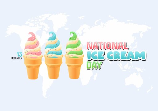 vector graphic of national ice cream day good for national ice cream day celebration. flat design. flyer design.flat illustration.