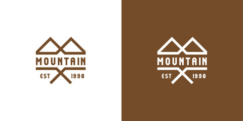 mountain logo for clothing brand or camping company, mountain logo with line style, mountain logo icon for company brand