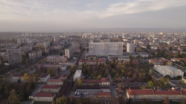 Urban view of Sofia City, roof view of living buildings