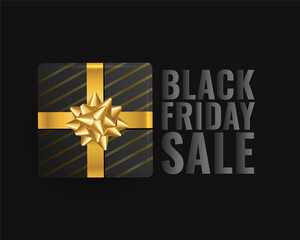 black friday sale background with realistic gift box