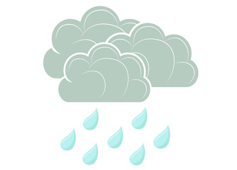 Vector illustration of weather storm, symbol of rain - weather and lightning icon.