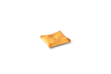 Salted cracker isolated on white background.