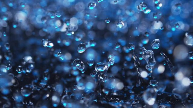 beautiful slow motion of water drops and splashes