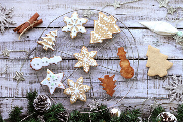 christmas cookies on table