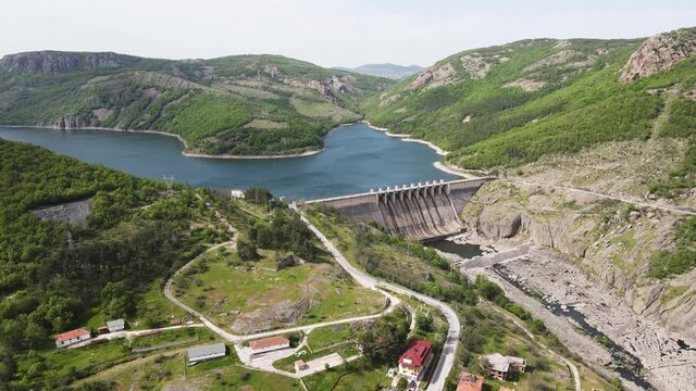 Aerial view of Studen Kladenets Reservoir, Kardzhali Region, Bulgaria