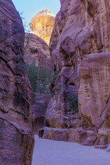 Siq canyon, leads to the ancient Nabatean city of Petra