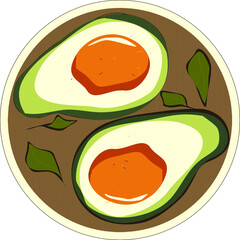 fried eggs and vegetables