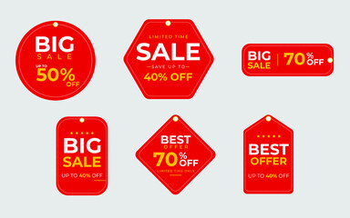 Tags red and yellow promotion