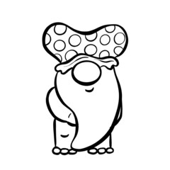 Cute Cartoon Gnome Hobbit Naked Wearing a Shower Cap