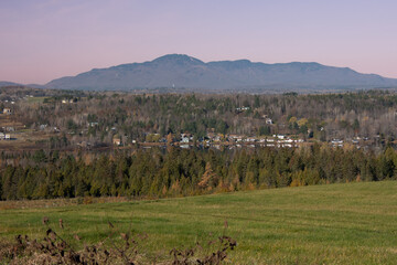 The village in the mountain in the canadian countryside
