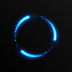 Vector blue glow png. PNG magic circle, light trail, magic effect. Blue dust png, blue sparks.