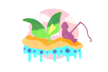 釣り、人、シルエット、不思議