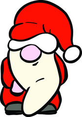 Santa Father Christmas Cute Cartoon Gnome Hobbit Illustration