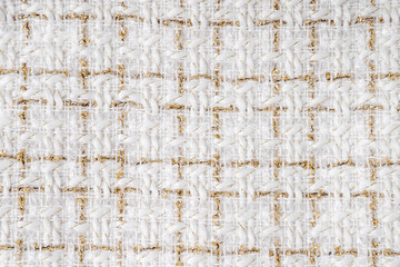 Fabric texture background with golden yarn - obrazy, fototapety, plakaty