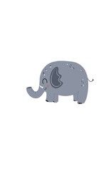 elephant cartoon illustration, cute blue elephant