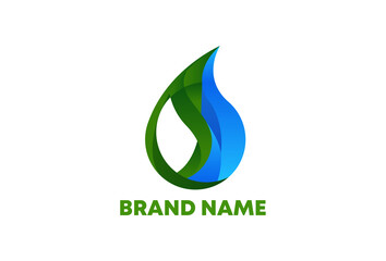 Creative nature oil water drop vector logo design template Vector illustration