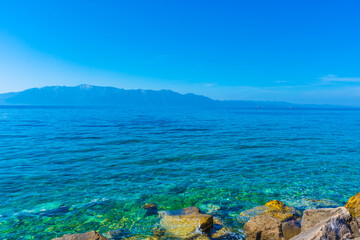Fototapeta na wymiar Crystal clear water in the Adriatic Sea, Hvar Island, Croatia
