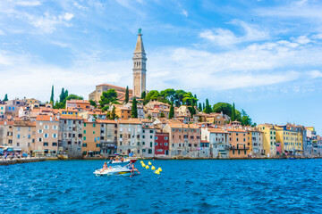 Fototapeta premium Beautiful view of Rovinj old town, Croatia