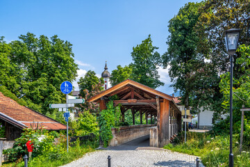 Brücke über die Loisach, Garmisch-Partenkirchen, Bayern, Deutschland 