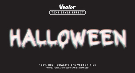 Editable text effects Halloween text with modern color style and motion text