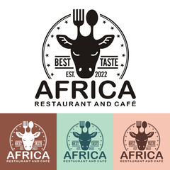 africa restaurant and cafe logo vector illustration editable