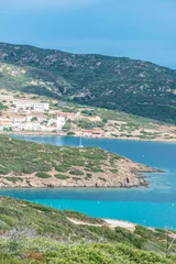 Papier Peint photo Plage de La Pelosa, Sardaigne, Italie Belle eau turquoise d& 39 une baie de l& 39 île d& 39 Asinara, Sardaigne