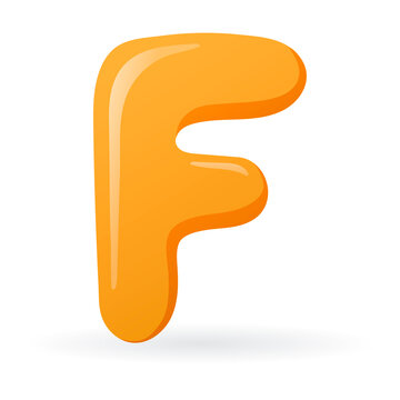recommend clip art: Vector isolated cartoon letter F of the English alphabet.