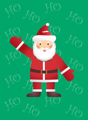 christmas card with santa claus, merry christmas and happy new year