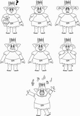 Troll colouring emotions collection