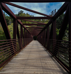 Old Metal and Wood Foot Bridge at Sweetwater State Park