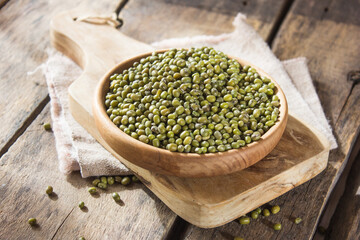 Mung bean seeds, Food ingredients in Asian cuisine and produce mung bean sprout
